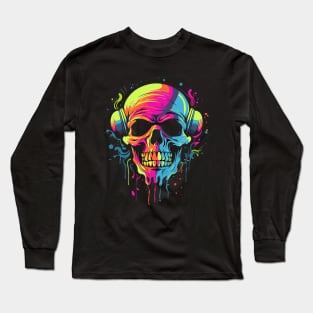 Skull Headphones Long Sleeve T-Shirt